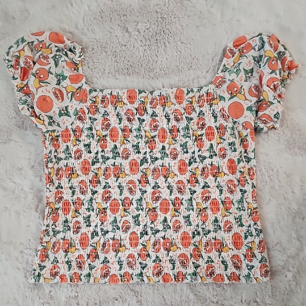 Disney Orange Bird Puff Sleeve Blouse